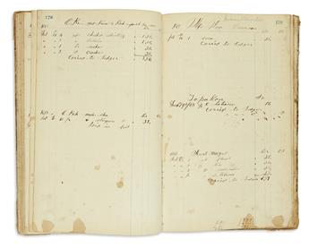 (AMERICAN INDIANS.) Ledger from the general store at the Menominee Indian Reservation in Wisconsin.